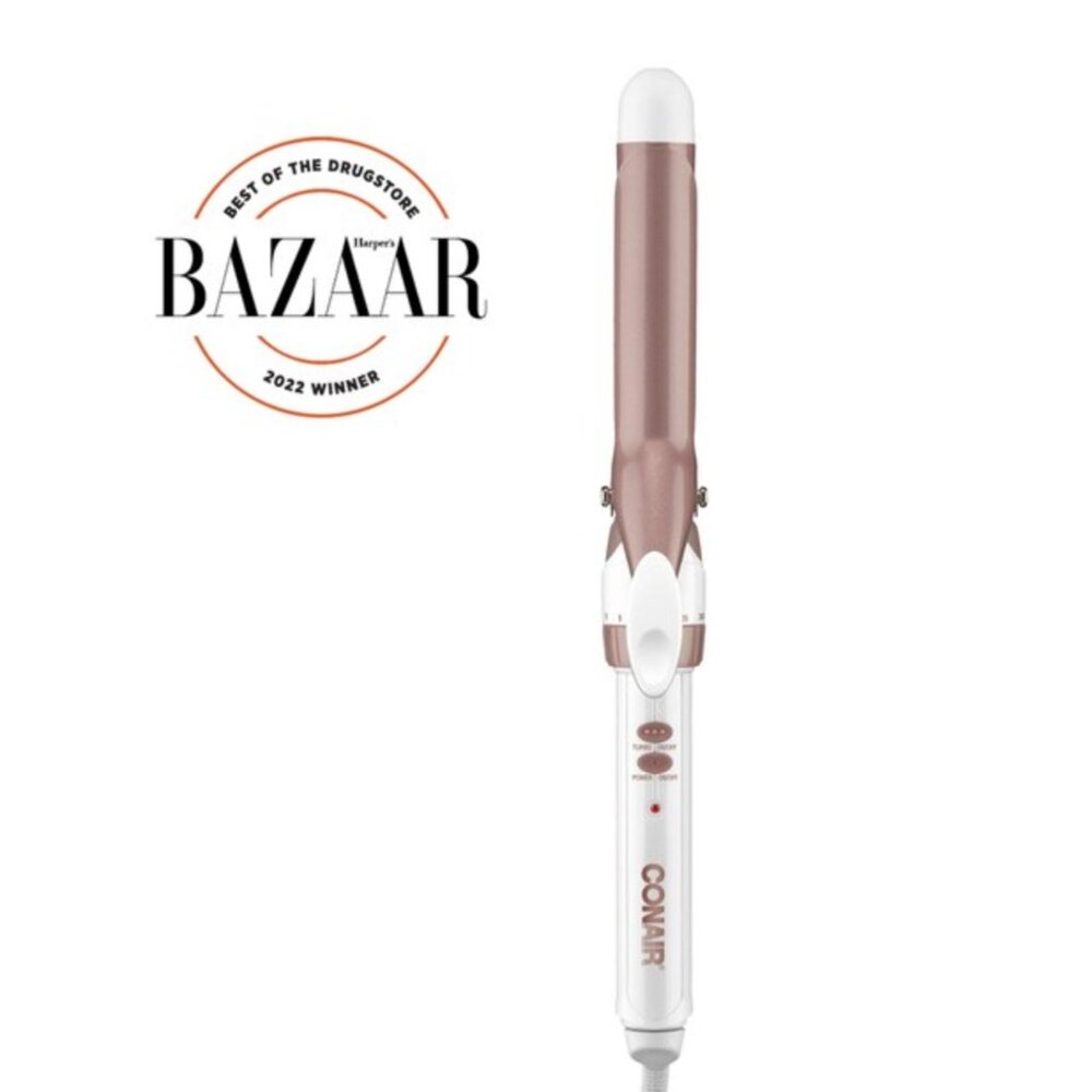 CONAIR 1.25" ROSE GOLD DOUBLE CERAMIC CURLING IRON - 30 HEAT SETTINGS, AUTO-OFF